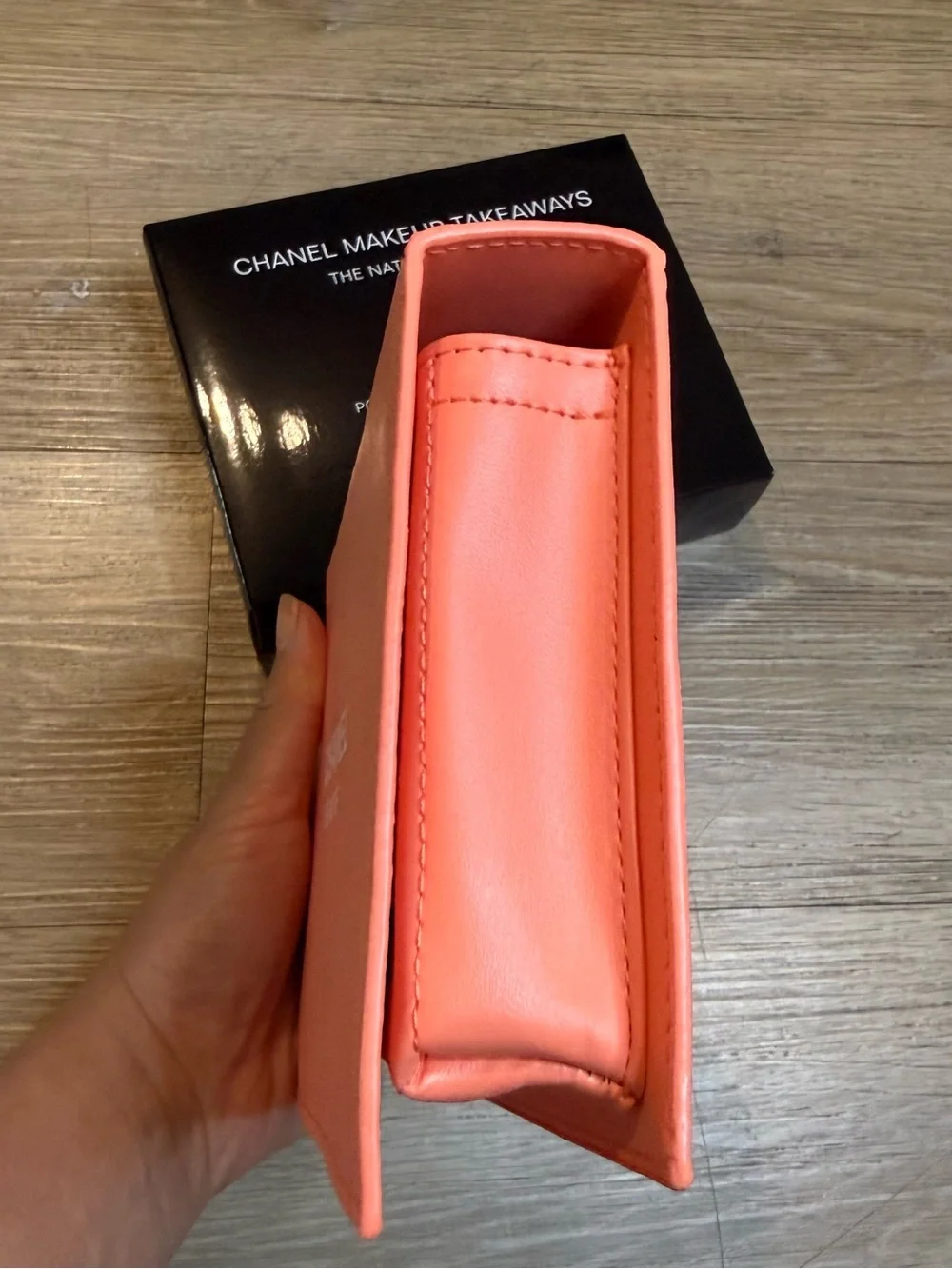 CHANEL Coral Pink Beauté Makeup Pouch